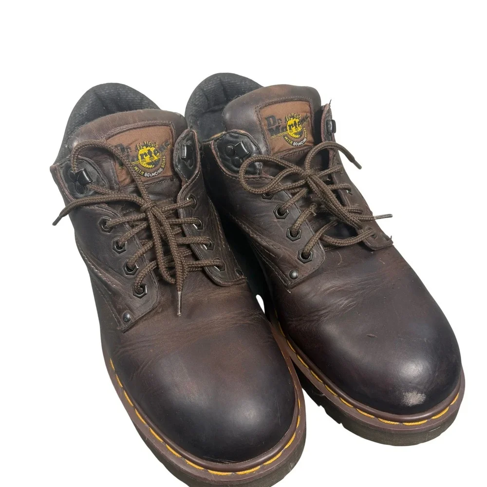 DR. MARTENS Made in England 8052 Brown Leather Work Boots Size 12‎